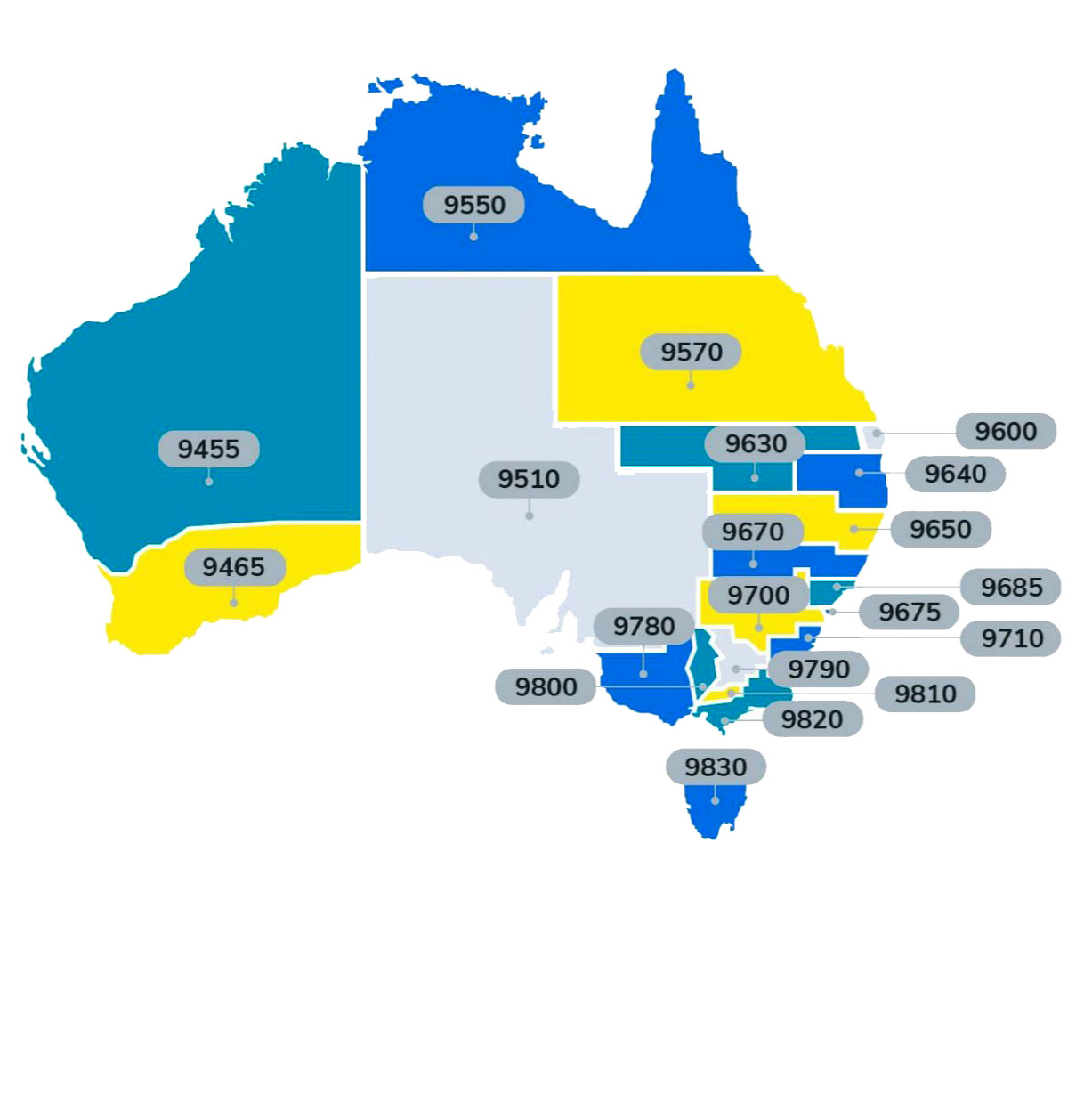 Map of Rotary District 9510 - South Australia